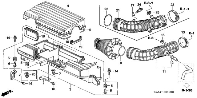 Genuine Honda OEM S2000 Air Cleaner Intake Hose Tube 2000-2005 17228-PCX-000