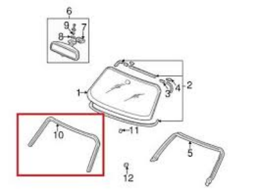 Genuine HONDA OEM AP1 AP2 S2000 Front Windshield Molding FR 73150-S2A-013