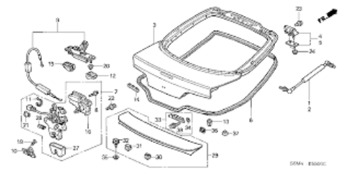 Genuine HONDA OEM INTEGRA TYPE-R ACURA RSX DC5 2002-2006 Tailgate Weather Strip
