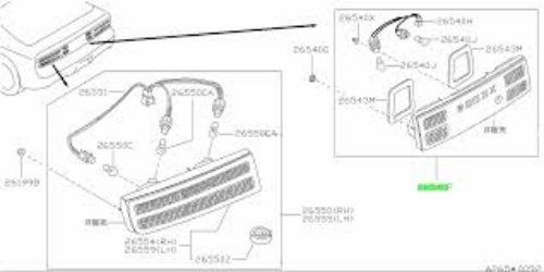Genuine NISSAN OEM Rear Center Lamp Reverse Light for 300ZX Z32 26540-VP100