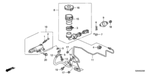 Genuine HONDA OEM S2000 Clutch Slave Cylinder Assy 46930-S2A-A02