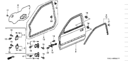 Genuine Honda OEM Civic Type R SiR EK4 EK9 Front Door Weatherstrip Seal