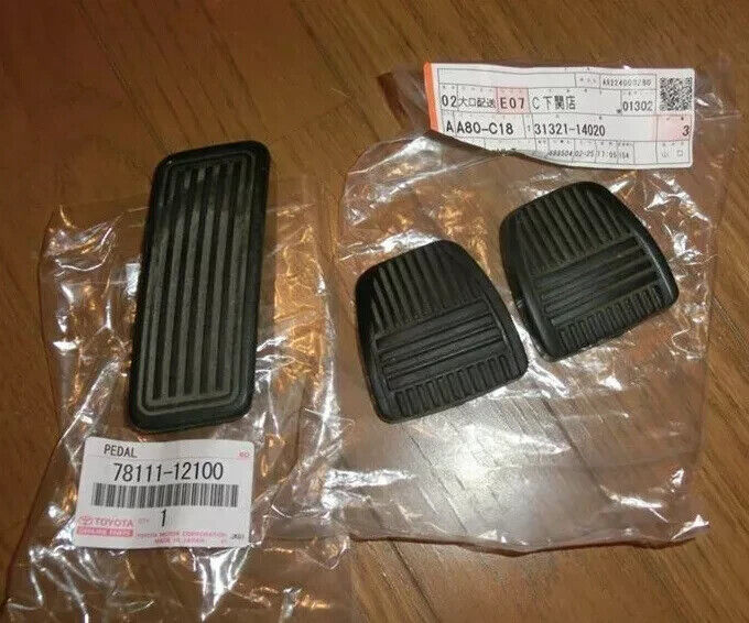 Genuine TOYOTA OEM Supra 1986-1998 MT Gas & Brake & Clutch Pedal Pads Set of 3