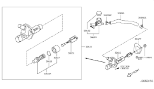Genuine NISSAN OEM SKYLINE 370Z Z34 Clutch Master Cylinder 30610-JK00B