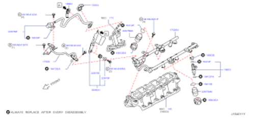Genuine Nissan OEM Infiniti Fuel Injection Pressure Damper 22675-JK20B