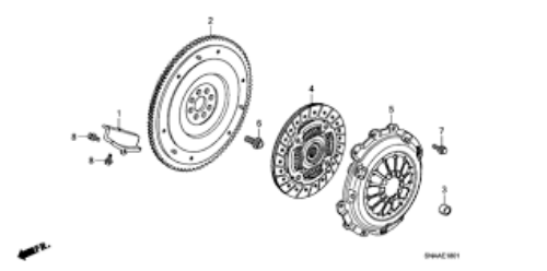 Genuine HONDA OEM Civic Clutch Flywheel 22100-RBC-003
