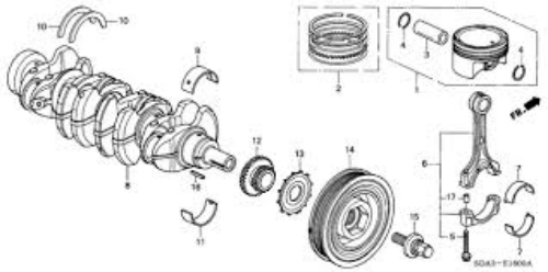 Genuine HONDA OEM Accord CR-V Element Civic Pulley Crankshaft 13810-RRA-A02