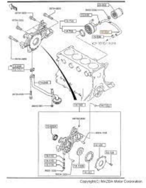 Genuine Mazda OEM Hose Water Oil Cooler In BPE8-15-536