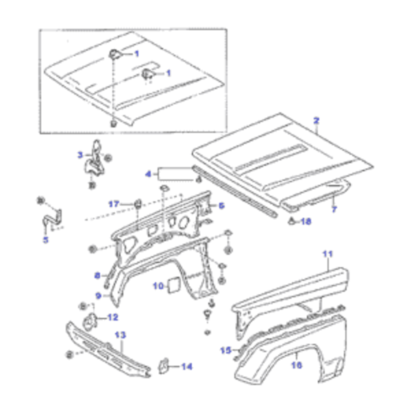 TOYOTA Genuine 53384-60030×4 BUMPER, HOOD, REAR LAND CRUISER 1990/01-2007/01