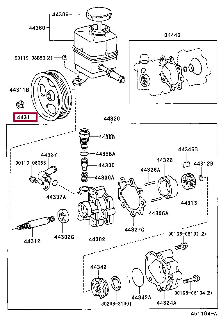 Genuine TOYOTA Lexus 2003-2009 GX470 Factory Power Steering Pump Pulley