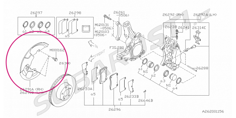 Subaru OEM NEW 2003-2008 Front Disc Brake Dust Shield Backing Plate 26290FE050