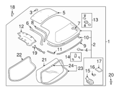 Genuine Mazda OEM 1990 - 2005 Miata Hardtop Side Latches, P/N: NA02-R1-310G