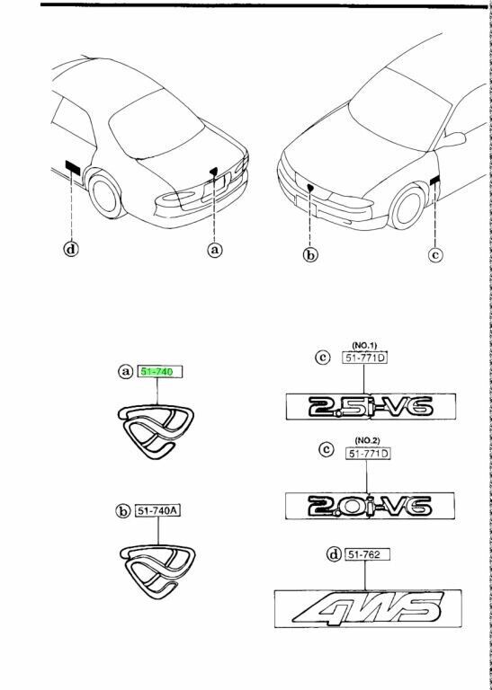 Genuine MAZDA OEM RX-7 FD3 SCutout Efini Badge REAR Emblem M020-51-741