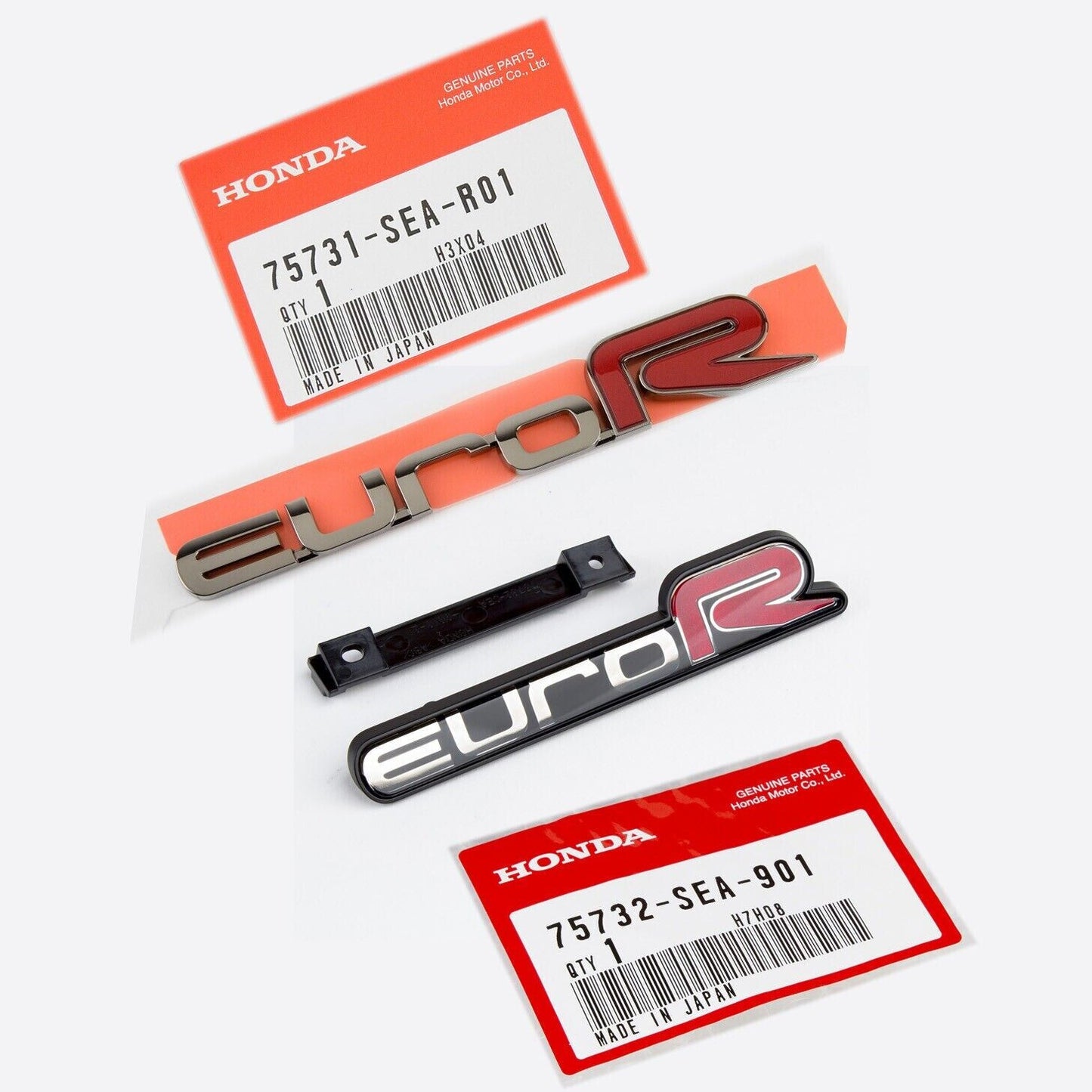 Honda Genuine Euro R Emblem SET Accord Acura TSX OEM 75731-SEA-R01 75732-SEA-901