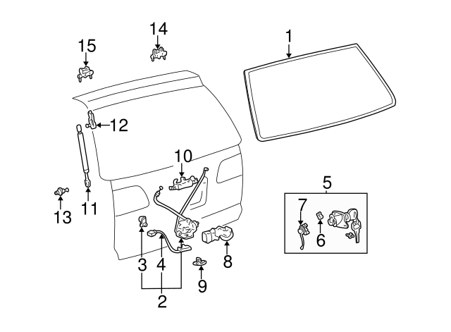 Toyota OEM Liftgate Tailgate Rear Latch Door Handle For 2001-2007 Sequoia Sienna