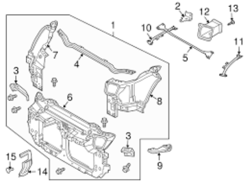 Genuine Nissan OEM 03-06 350z Passenger Headlight Bucket Radiator Support Pane