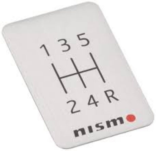 GENUINE NISSAN OEM NISMO ALUMINUM SHIFT PATTERN BADGE EMBLEM 5-SPEED MT