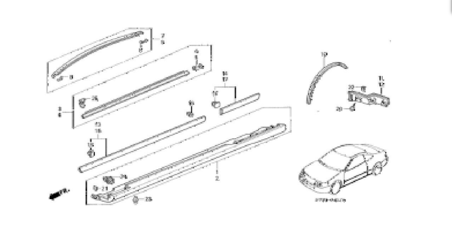 Genuine HONDA Front Door Window Molding RH & LH Set ACURA INTEGRA DC1 DC2 OEM