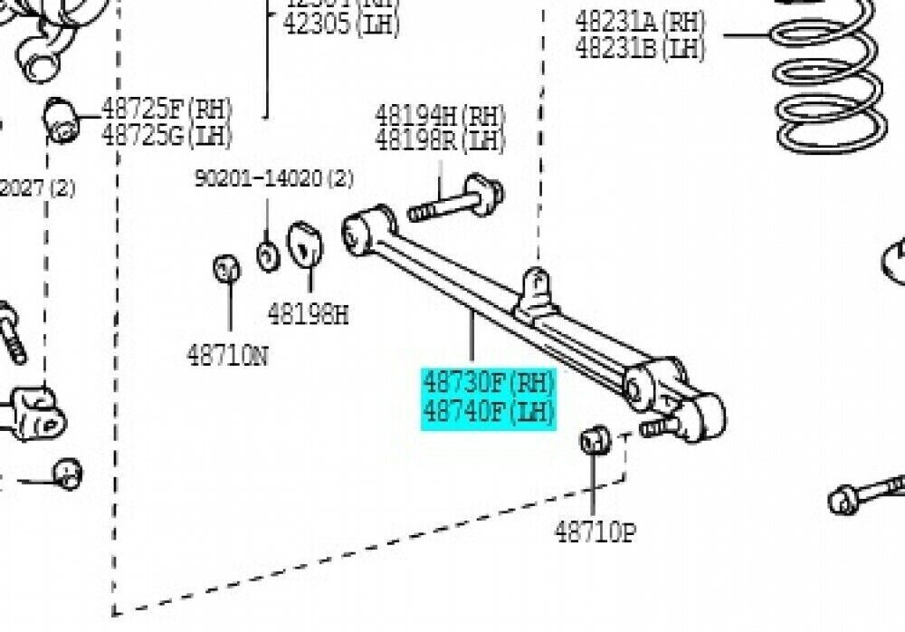 Genuine TOYOTA OEM JZA80 SUPRA Rear Lower Suspension Arm Assy Left Right Sets