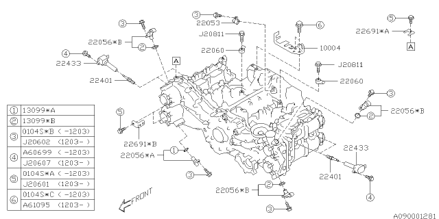 SUBARU Genuine 22060AA180 Forester S13 Legacy B14 XV G24 Knock Sensor Assy