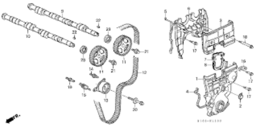Genuine Honda OEM Acura Timing Belt Tensioner Adjuster Spring 14516-PR4-A00