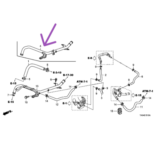 Genuine HONDA OEM Heater Pipe ACCORD CRV ODYSSEY 19510-R40-A50 19510R40A50
