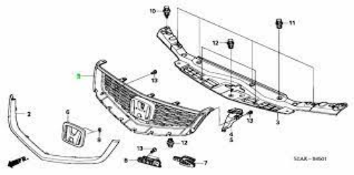 Genuine Honda OEM Accord CL 2006-2008 Euro R Grille Acura TSX NH624P JDM