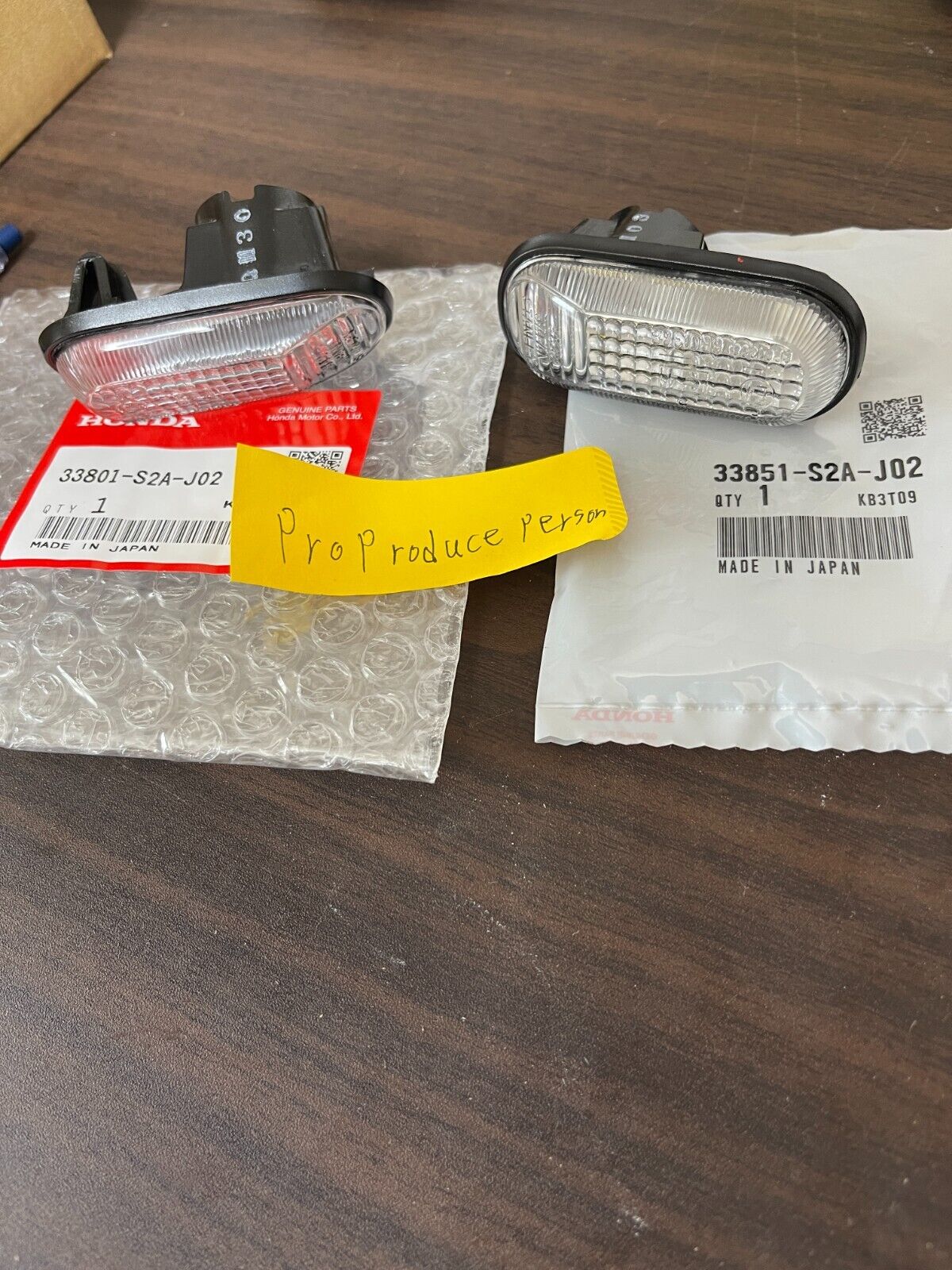 Honda Genuine Civic EG Integra DC2 Clear Side Turn Marker Lamp Light Set