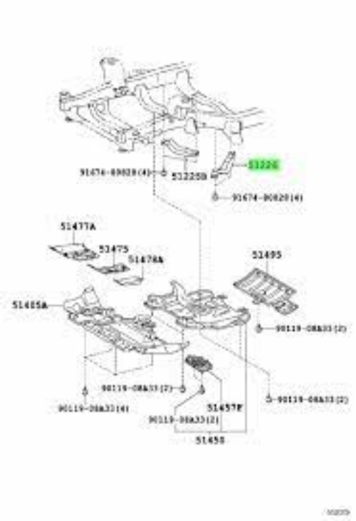 Genuine TOYOTA OEM LEXUS Front Suspension Member Bracket Left 51226-35060