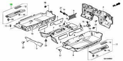 Genuine HONDA OEM S2000 Driver Side LH Door Sill Scuff Plate 84251-S2A-J00ZE