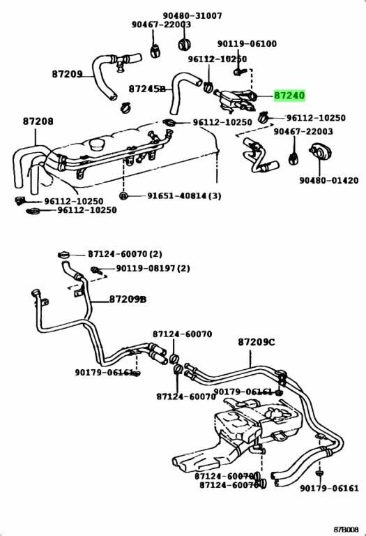 Genuine TOYOTA OEM LANDCRUISER Heater Tap Valve 87240-60160