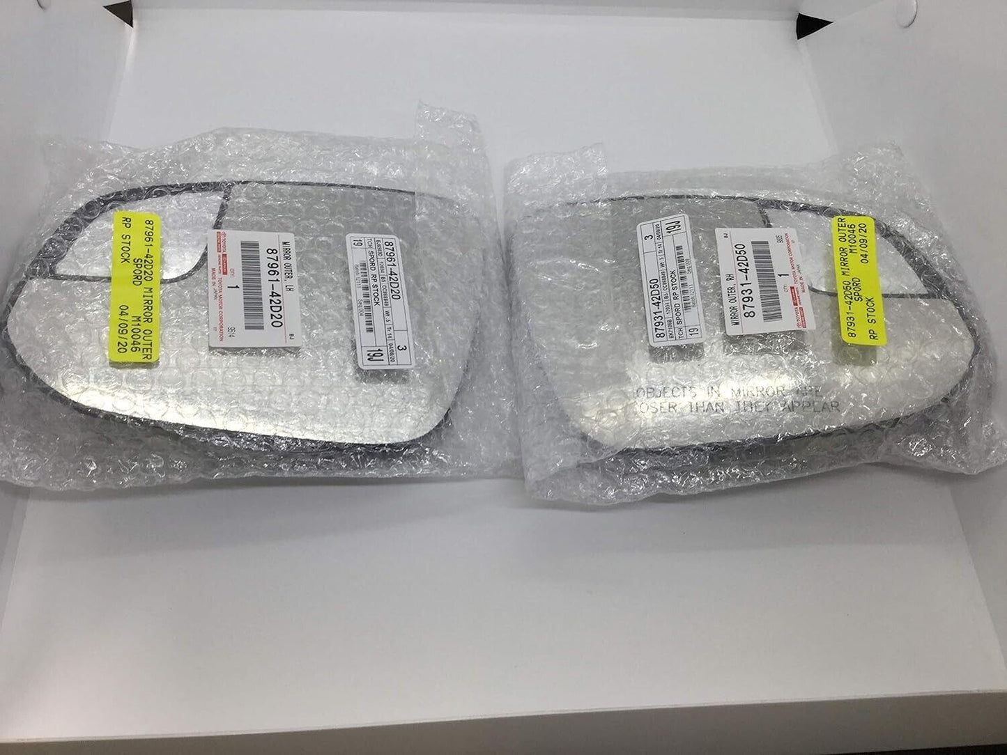 Genuine Toyota Side View Mirror Glass 2016-2018 RAV4 Heated Left Right Set OEM