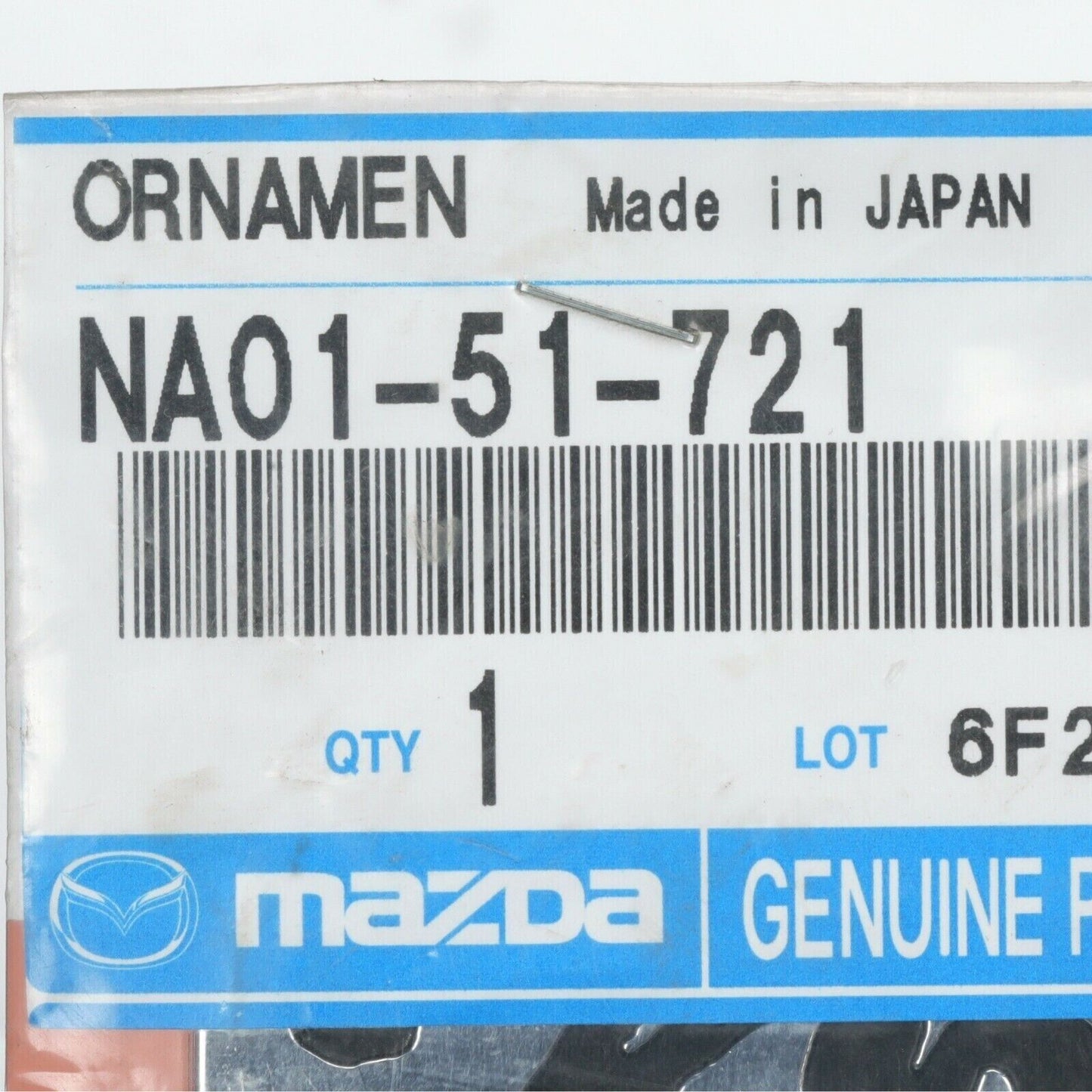 Genuine Mazda OEM 1990-1997 Miata Rear Chrome Emblem w/ Black Lettering