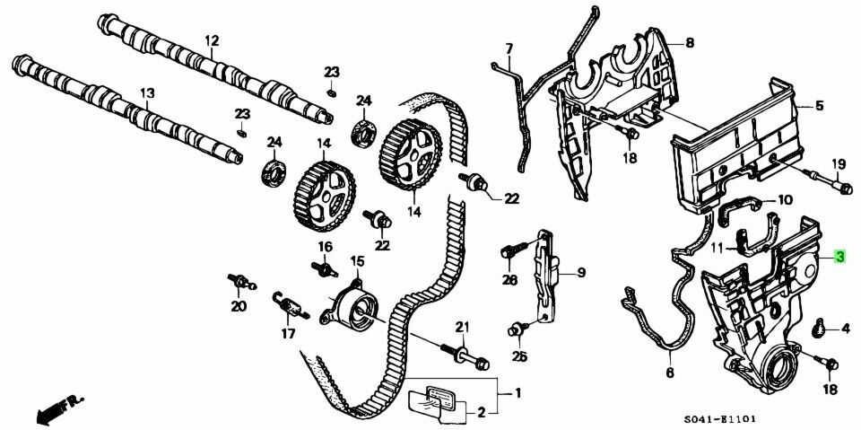 Genuine HONDA 90-95 B-SERIES LOWER OUTER TIMING COVER 11810-PR3-010 OEM Japan
