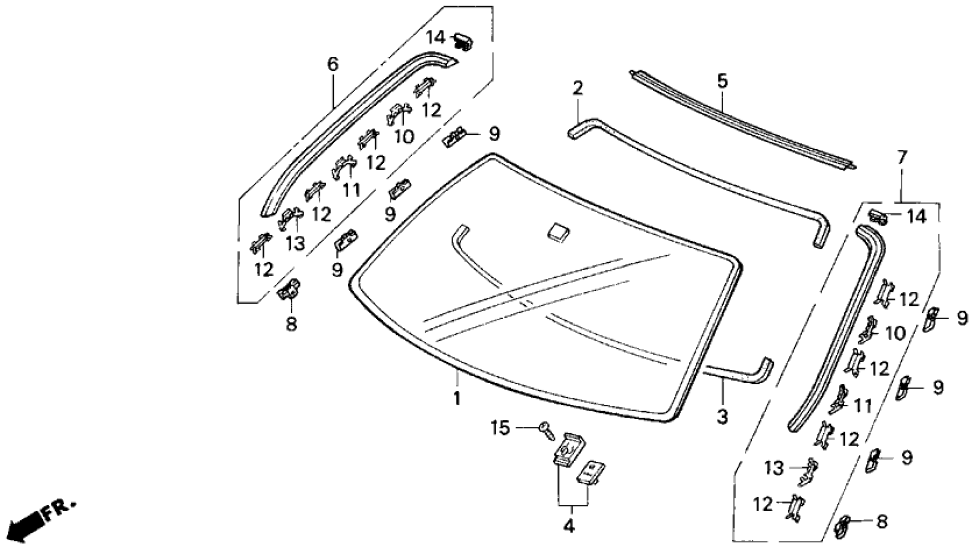 Genuine Honda Front Glass Windshield Molding Set Acura Integra DC1 DC2 93-01