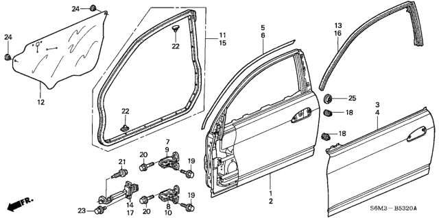 Integra Honda Type R DC5 Acura RSX Side Door Weatherstrip Right Left Pairs