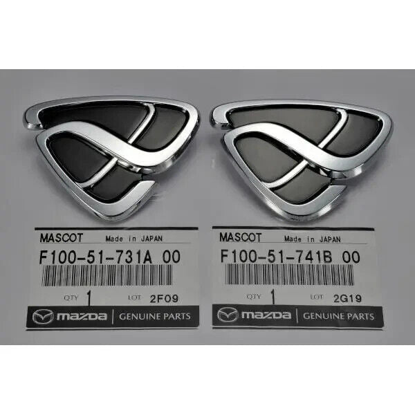 Genuine MAZDA OEM RX-7 FD3S Efini Badge Black Emblem Front & Rear Pairs Set