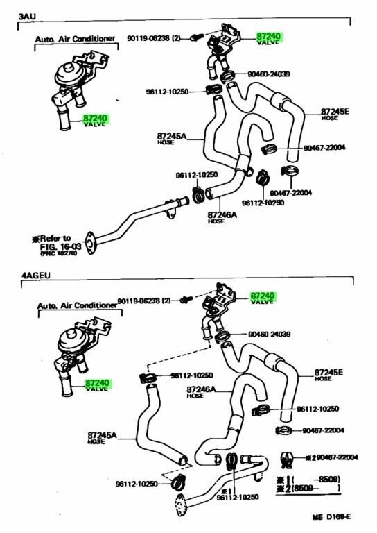 GENUINE TOYOTA OEM COROLLA AE86 HEATER CONTROL VALVE 87240-12210