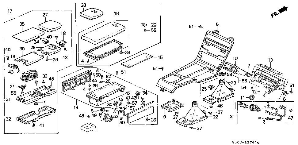 Genuine HONDA OEM NSX Panel Center Console Black 77296-SL0-A10ZA