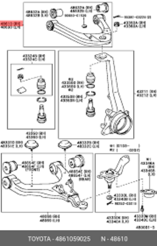 Genuine OEM TOYOTA ALTEZZA SXE10 LEXUS IS200 IS300 Front Control Upper Arm RH