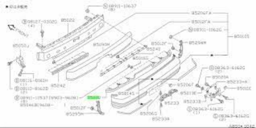 Genuine Nissan OEM 180SX Kouki 240SX Tail Lamp GARNISH 85230-60F00