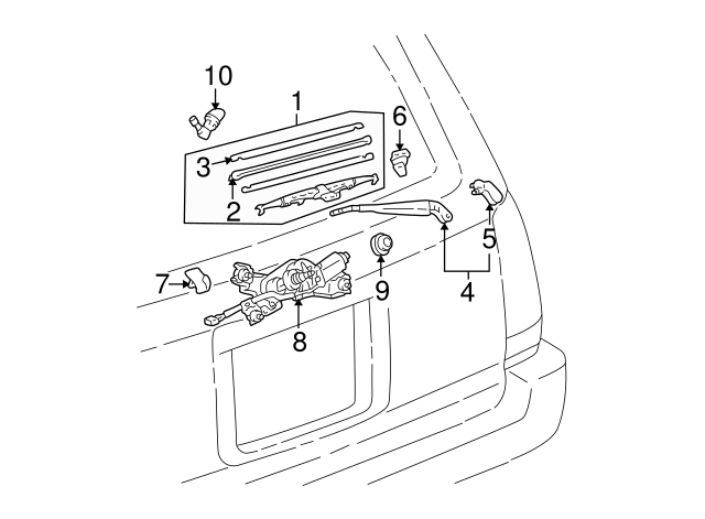 GENUINE TOYOTA OEM 1996-2002 4RUNNER REAR WINDOW WIPER ARM 85241-35020
