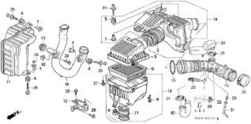 Genuine Honda OEM Air Flow Tube 17228-P2T-J00