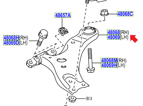 GENUINE TOYOTA OEM HIGHLANDER VENZA RX350 RX450h FRONT LOWER CONTROL ARMS SET