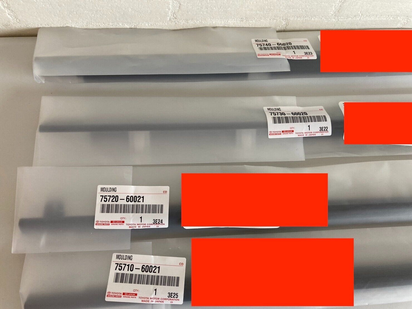 Toyota Genuine Land Cruiser Lexus LX450 91-97 Front Rear Door Belt Moulding New