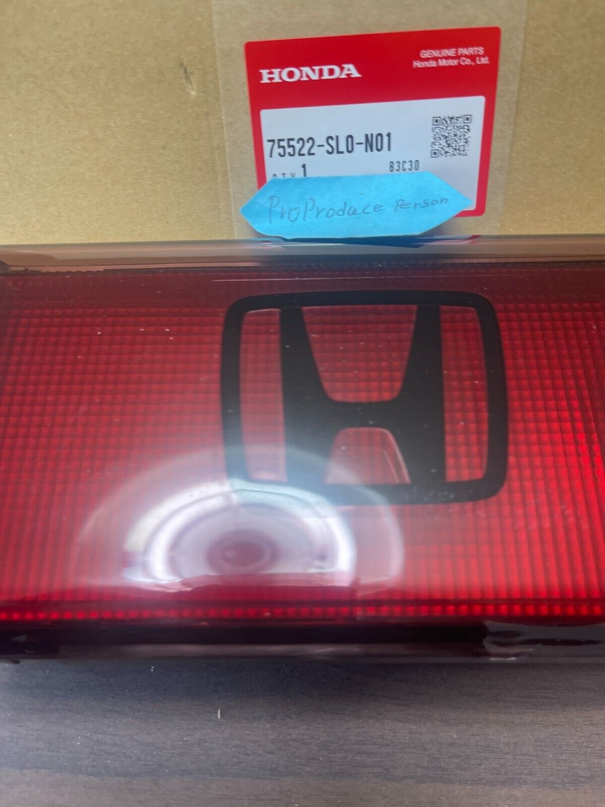 HONDA ACURA H Rear Back Lamp Center lens Panel Garnish GENUINE NSX NA1 NA2