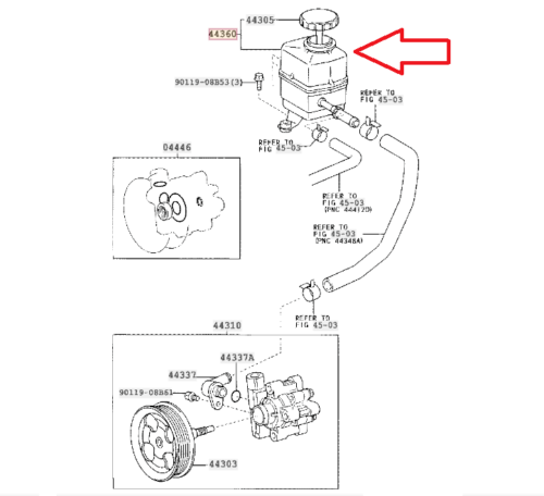 Toyota Genuine Land Cruiser UJZ100 LX470 Power Steering Pump Reservoir Tank New