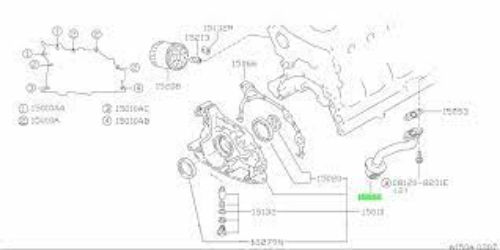 Genuine Nissan Oil Pump Pickup Strainer RB25DET Front Sump R33 R34 15050-42L01