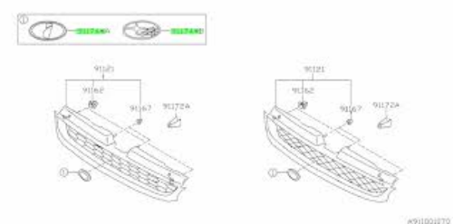 Genuine Subaru 1993-2001 Impreza Front Center Grille Ornament Emblem 91053FA000