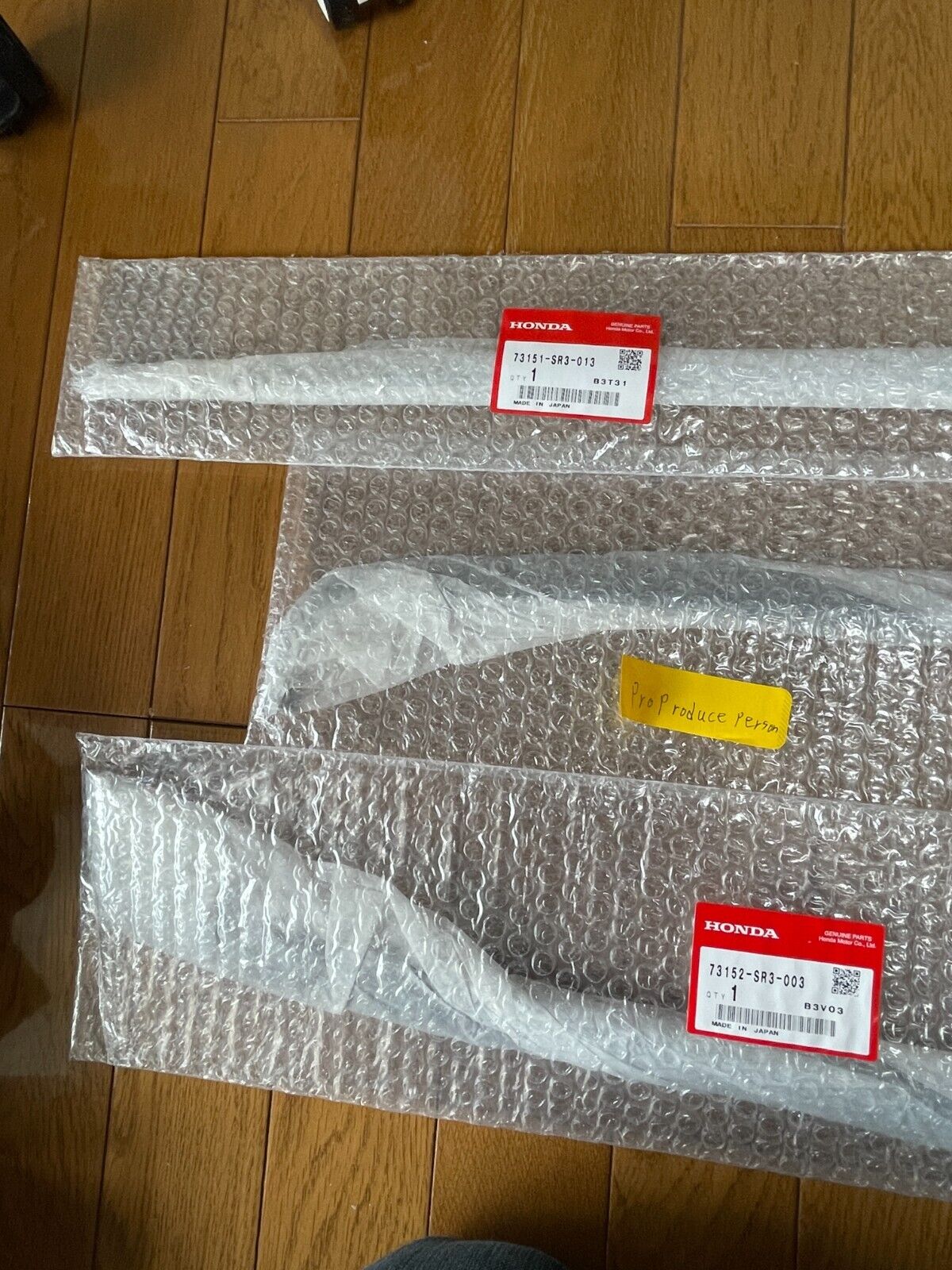 Genuine HONDA 1992-1995 Civic MOLDING FR WINDSHIELD RH & LH & UPPER Set OEM